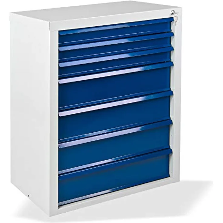 Schubladenschrank - Werkzeugschrank mammut, 7 Schubladen, RAL 7035 - 5012