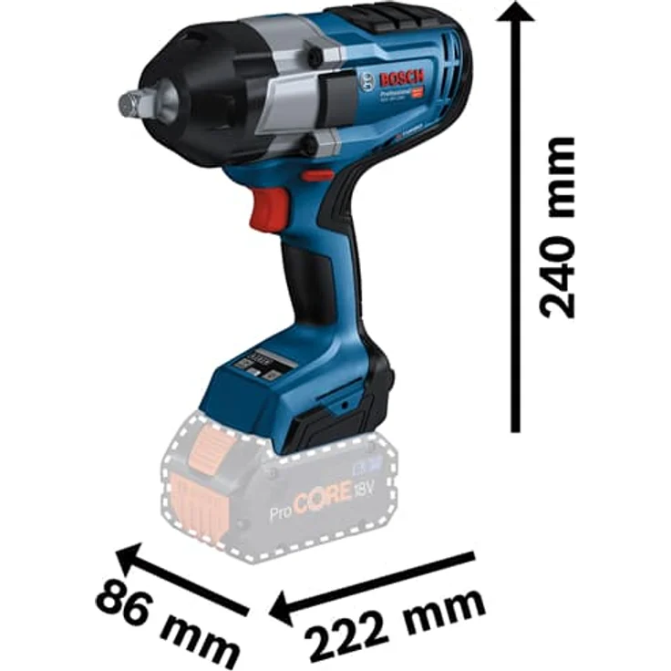 Bosch Professional GDS 18V-1000 Akku-Drehschlagschrauber BITURBO Anziehmoment 1000 Nm Losbrechmoment 1600 Nm 2x Akku 8,0 Ah L-Boxx – Bild 9