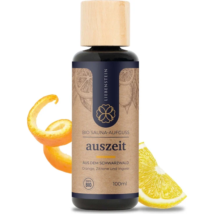 Liebenstein Saunaaufguss Auszeit - Orange, Zitrone & Ingwer 100ml Sauna Aufguss naturrein – Bild 1
