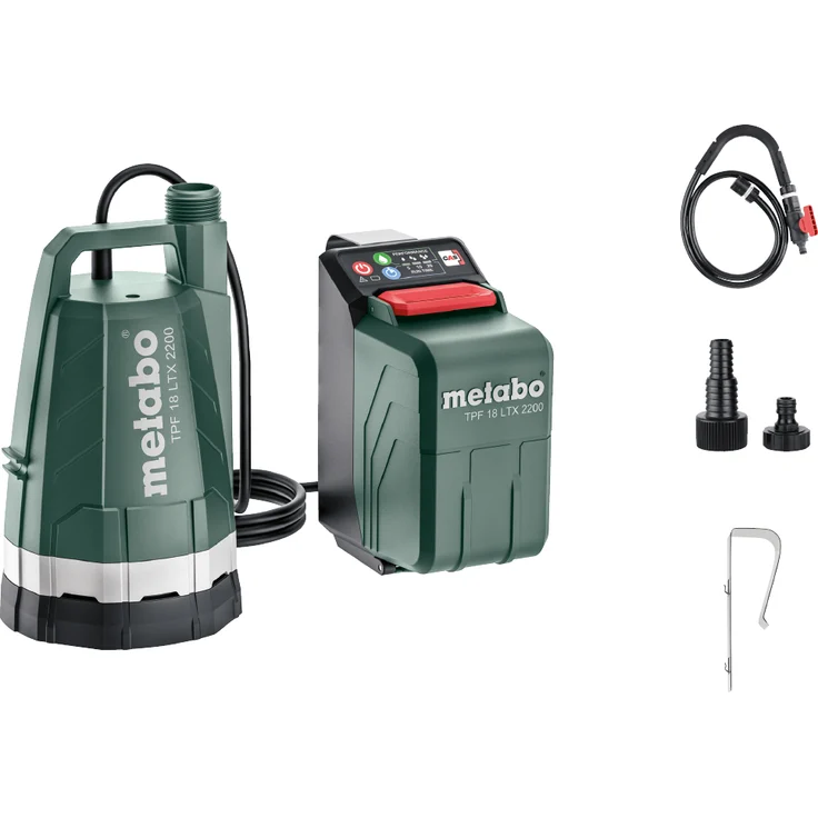 Metabo TPF 18 LTX 2200 Akku Tauchpumpe Regenfasspumpe 18 V (18 Volt, Li-Ion, Timerfunktion, automatischer Trockenlaufschutz, Flachabsaugend) ohne Akku und Ladegerät, im Karton – Bild 3
