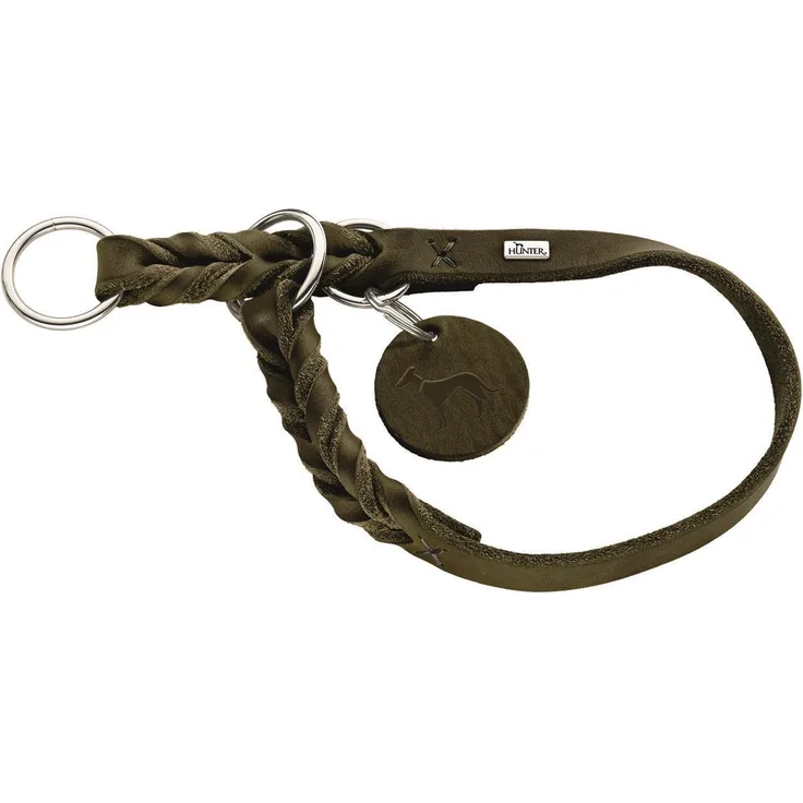 Hunter Dressurhalsung Dressurhalsung Solid Education Soft-Rindleder oliv-grün L