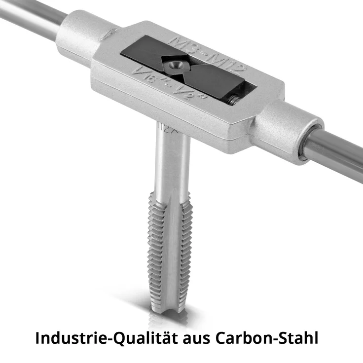 STAHLWERK 40-teiliges Gewindebohrer Set GBS-40 ST, Gewindeschneider, Schneidplatten, Windeisen, zum Schneiden von Innen- und Außengewinden – Bild 2