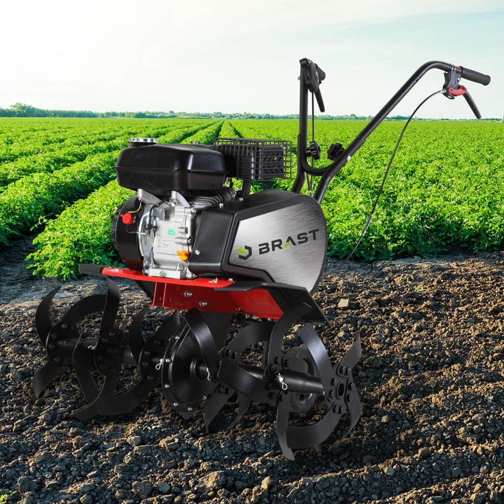 BRAST Motorhacke Benzin Gartenfräse 5,15kW (7PS) Selbstantrieb 33, 62 oder 85cm Arbeitsbreite 212ccm TÜV geprüft - Preisvergleich – Bild 2