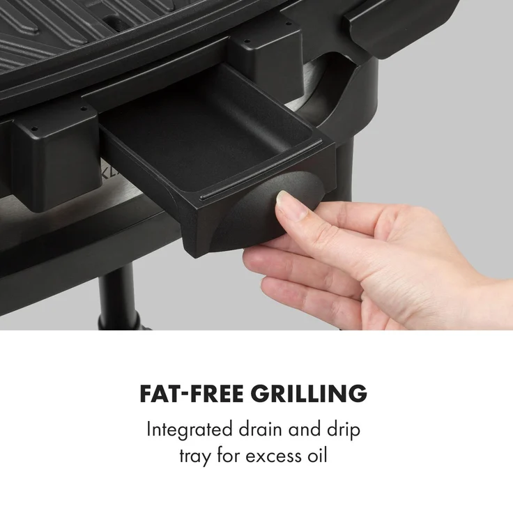 Gatsby Elektrogrill 2000W Antihaft-Grillfläche 2 Seitenablagen Untertisch schwarz Grillfäche 1.440 cm² – Bild 9