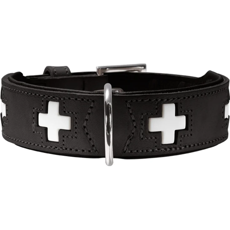 Hunter Hunde-Halsband Swiss schwarz L-XL