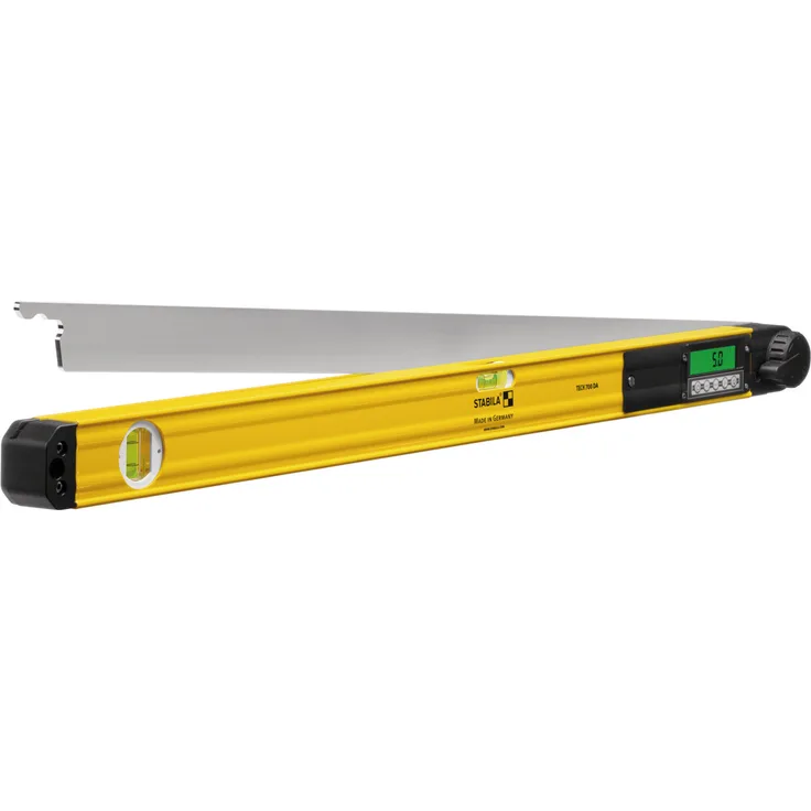 STABILA Elektronischer Winkelmesser TECH 700 DA, 80 cm, 1 Digital-Display, Messbereich: 0° – 270°, Anzeige-Modus: Grad, 1 Horizontal-Libelle, 1 Vertikal-Libelle, Schutzklasse IP 54, Tasche