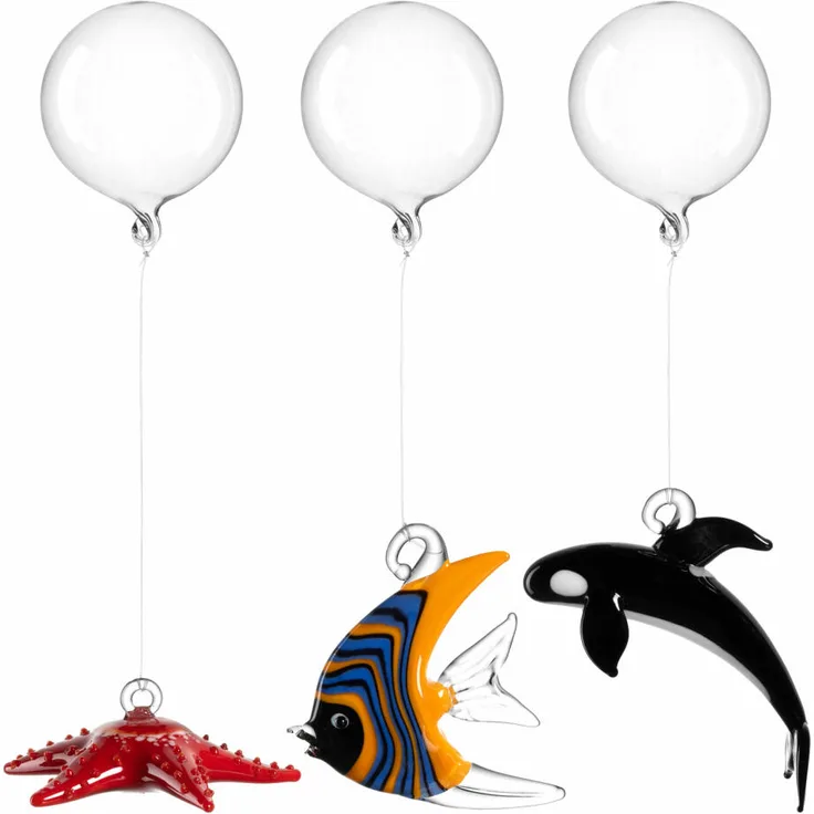 Leonardo Mare Dekoset 3-tlg., Seestern, Orca, Fisch, Figur, Deko, Kalk-Natron Glas, 059069