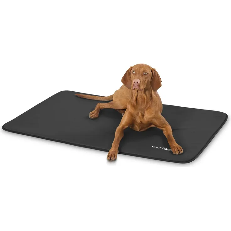 Knuffelwuff Leder Hundematte Cheyenne Schwarz XXL