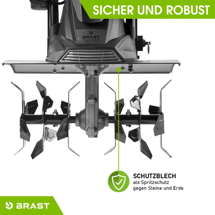 BRAST Motorhacke Elektro Gartenfräse 1200 Watt 40cm Arbeitsbreite 24 Hackmesser Kultivator Ackerfräse Hacke – Bild 7