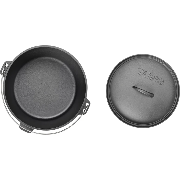 TAINO Dutch Oven Gusseisen 8L D 36cm Set Deckelheber Ständer Zubehör Cast Iron – Bild 7