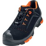 uvex 2 Sicherheits-Halbschuhe S1P schwarz-orange Arbeitsschuhe für Damen und Herren, atmungsaktiv, metallfrei mit ESD-Sohle Größe:EU 47