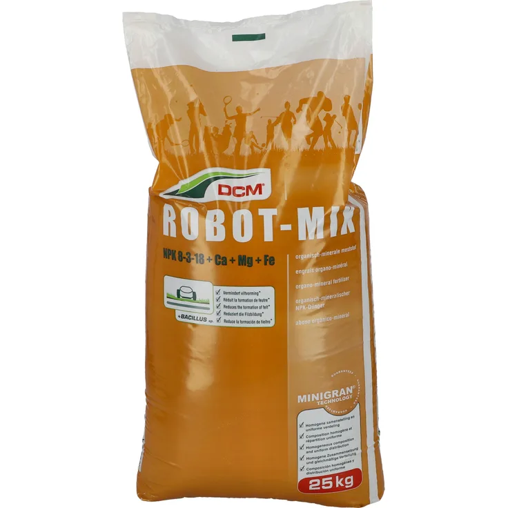 CUXIN DCM CUXIN DCM Rasen Spezialdünger Robot-Mix NPK 8-3-18 + 7 CaO + 3 MgO + 0,1 Fe-Chelat + Bodenbakterien 20 kg Sack