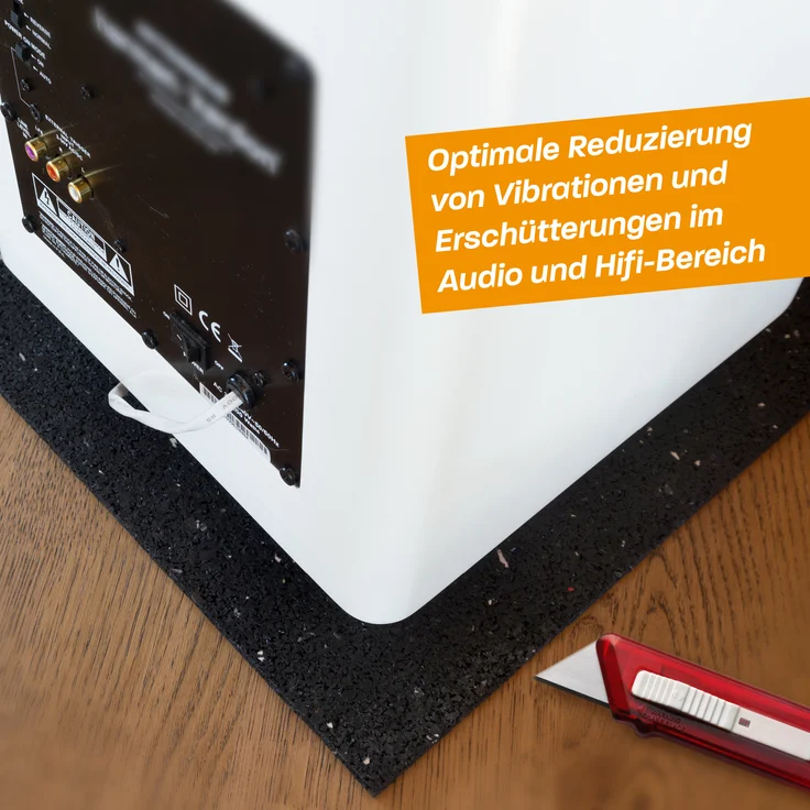 Hinrichs Antirutschmatte - 60x60x0,6 cm Antivibrationsmatte für Waschmaschinen - Gummimatte mit Cutter - Preisvergleich – Bild 2