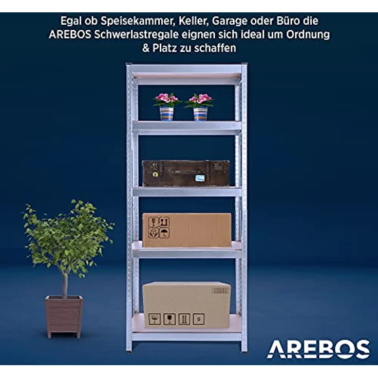 2x Schwerlastregal 350kg Kellerregal Lagerregal Steckregal 180x75x30cm Regal 2er - verzinkt – Bild 4