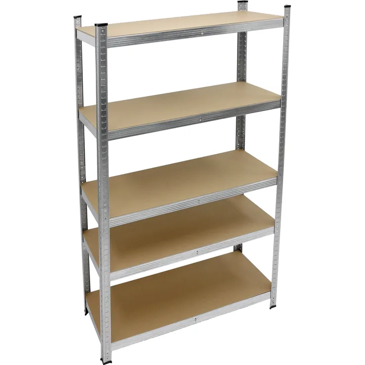 ecd germany Werkstattregal Silber 200x100x50 cm aus MDF und Metall bis 750 kg