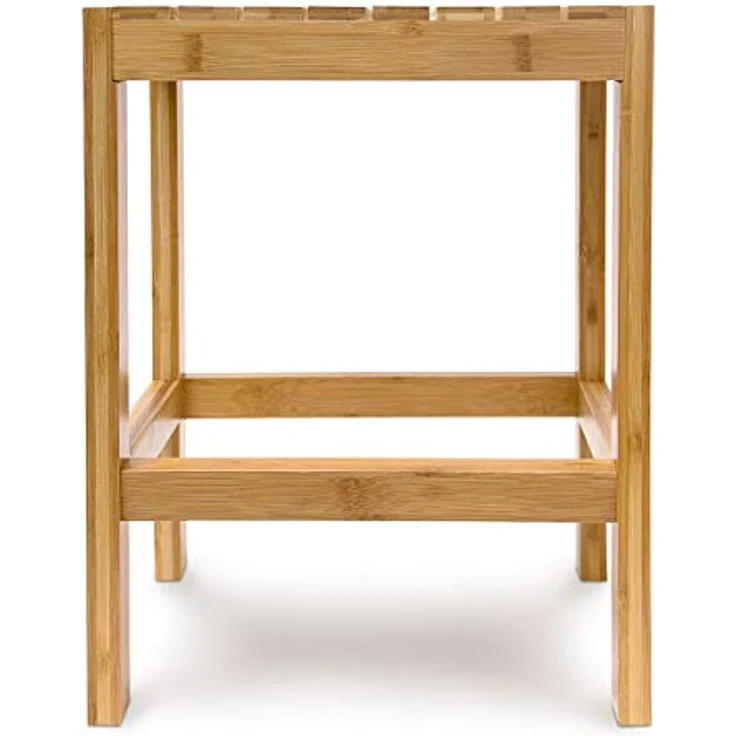 Relaxdays - Bambushocker H x B x T: 40 x 28 x 32 cm Badhocker aus hochwertigem Holz als universelles und dekoratives Accessoire als praktischer – Bild 4