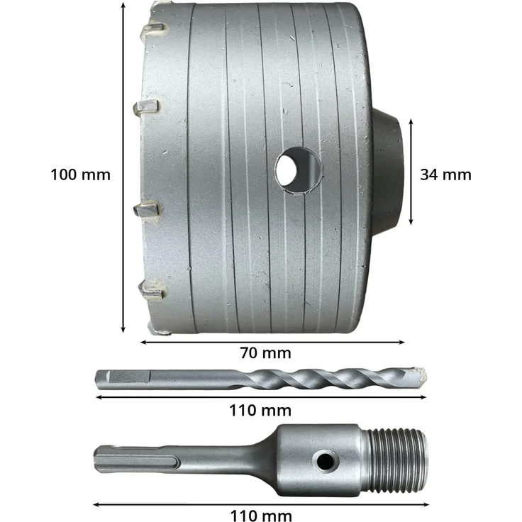 ALLEGRA 100 mm Hartmetall-Hohlbohrkrone inkl. SDS Aufnahmeschaft – Bild 5