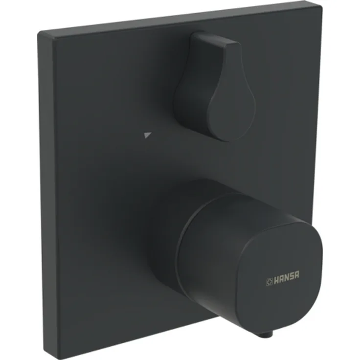 Hansa Fertigset für Brause-Batterie HANSALIVING 8113 Rosette eckig Matt-Schwarz, 8113956233