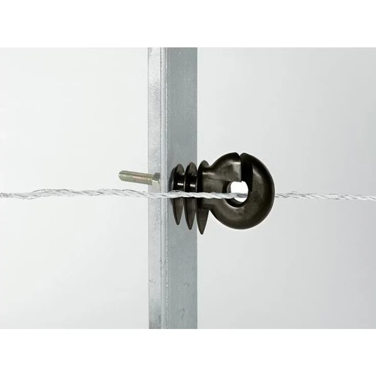 CORRAL - COR44324-206 - Metallpfahl Mtrisch Ringisolator, Schwarz, 30x6mm, metal post, 20 Stück im Set – Bild 2