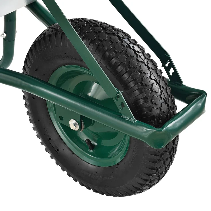 Juskys Schubkarre, 100 Liter Volumen, 210 kg, Luftreifen mit Metallfelge, Garten Karre Schiebkarre Transportkarre – Bild 3