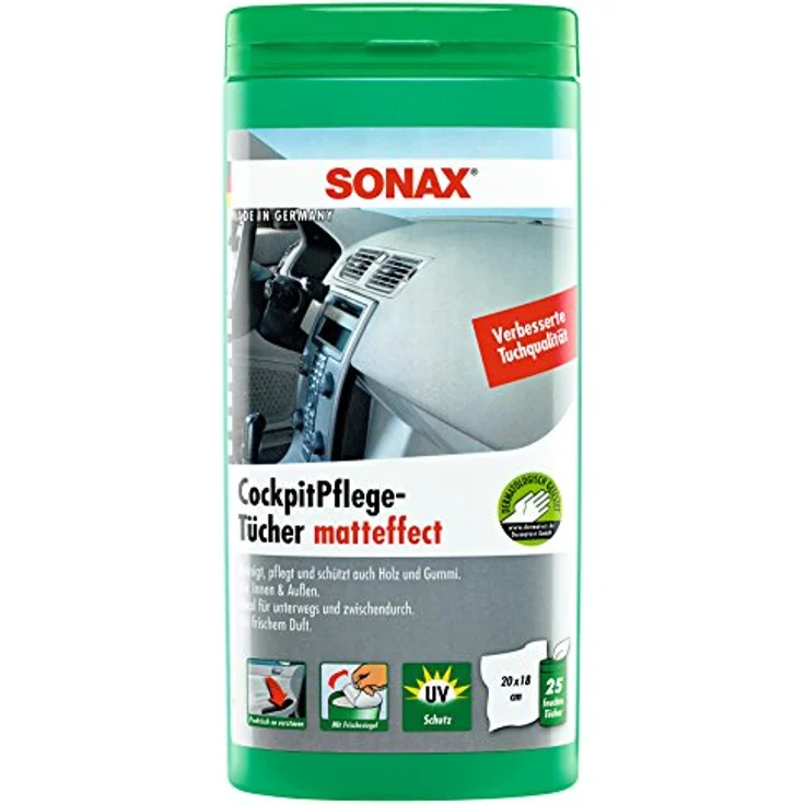 SONAX 04158410  CockpitPflegeTücher Matteffect Box 25 Stück