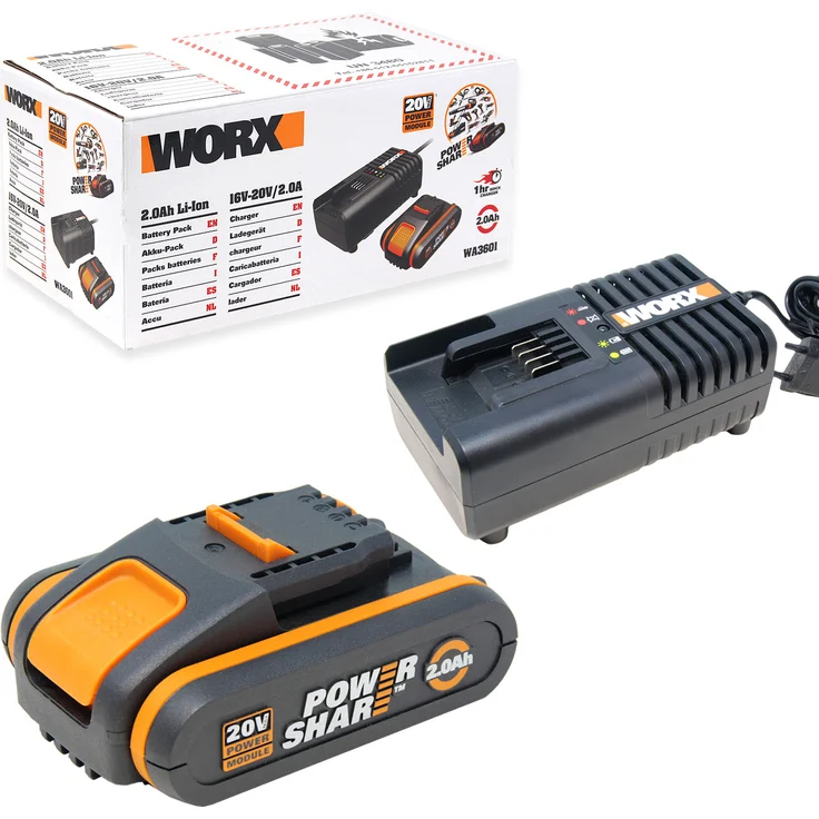 WORX WA3601 Akku-Set: 20V 2 Ah Li-Ion Akku & Ladegerät – Bild 2