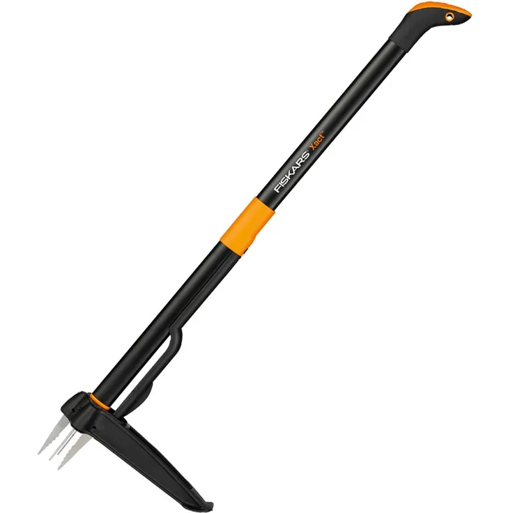 Fiskars Unkrautstecher, Länge: 1 m, Rostfreie Stahl-Arme-Kunststoff-Griff, Schwarz-Orange, Xact, 1020126