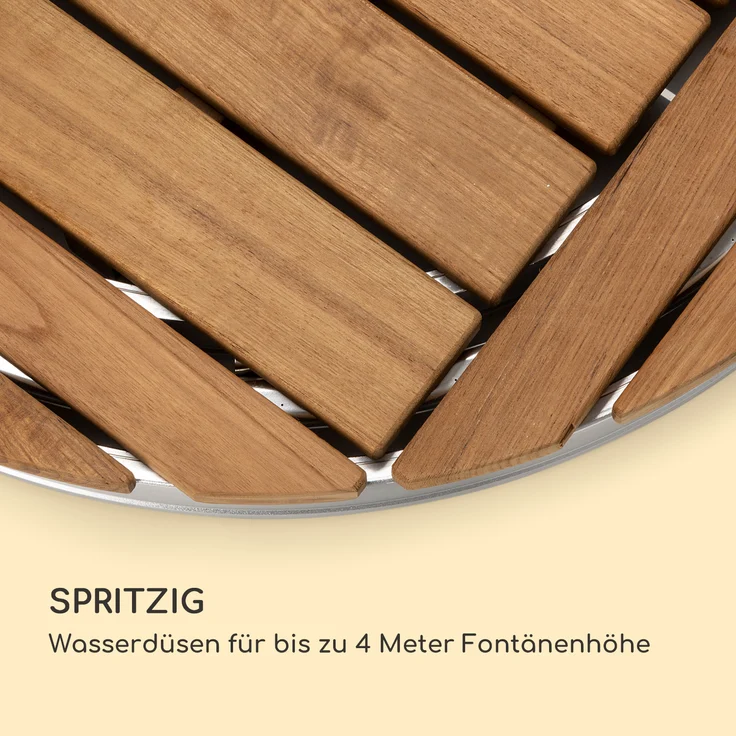Cool Breeze Gartendusche Aluminium Teakholz Tragegriff Silber – Bild 7