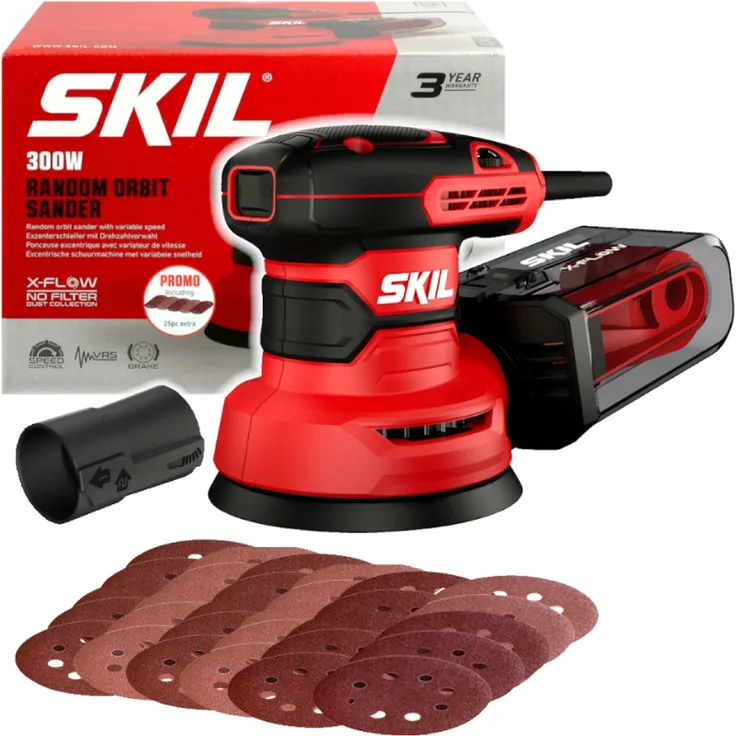 Skil 7471 AB Exzenterschleifer 300W 125mm (Karton + 15x Schleifpapier)