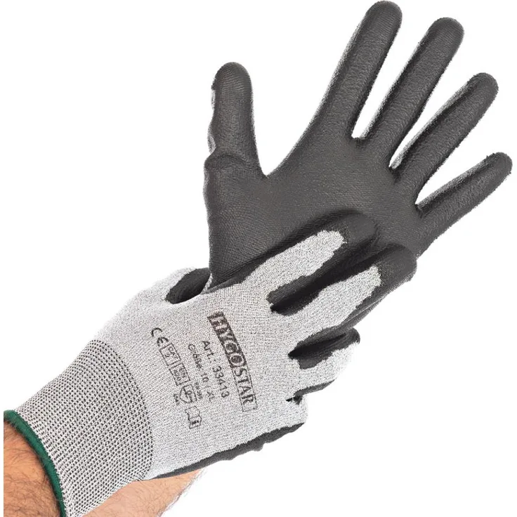 HYGOSTAR Schnittschutzhandschuh CUT SAFE TOUCH, S Spezialfaser Strickhandschuh, Innenhand & Fingerkuppen mit - 1 Stück (33416)