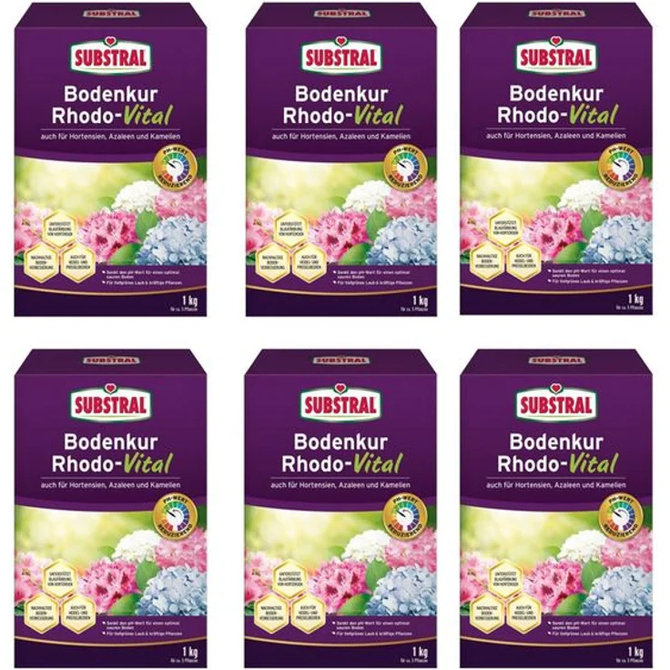 6xSubstral Bodenkur Rhodo-Vital 6 kg