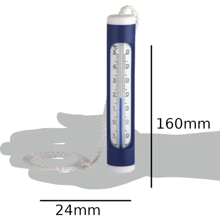 TFA Schwimmbadthermometer blau, 160 mm mit Leine analog – Bild 3