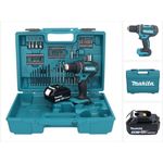 Makita DDF 482 F1X1 Akku Bohrschrauber 18 V 62 Nm + 1x Akku 3,0 Ah + 74 tlg. Zubehörset + Koffer - ohne Ladegerät