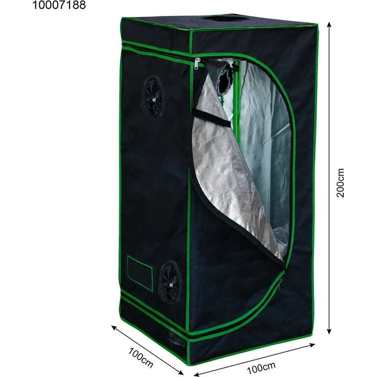 Growbox Gewächshaus Indoor Pflanzenzelt Zuchtzelt Growroom Zuchtschrank Darkroom Zimmergewächshaus Growschrank - 100x100x200 cm – Bild 3