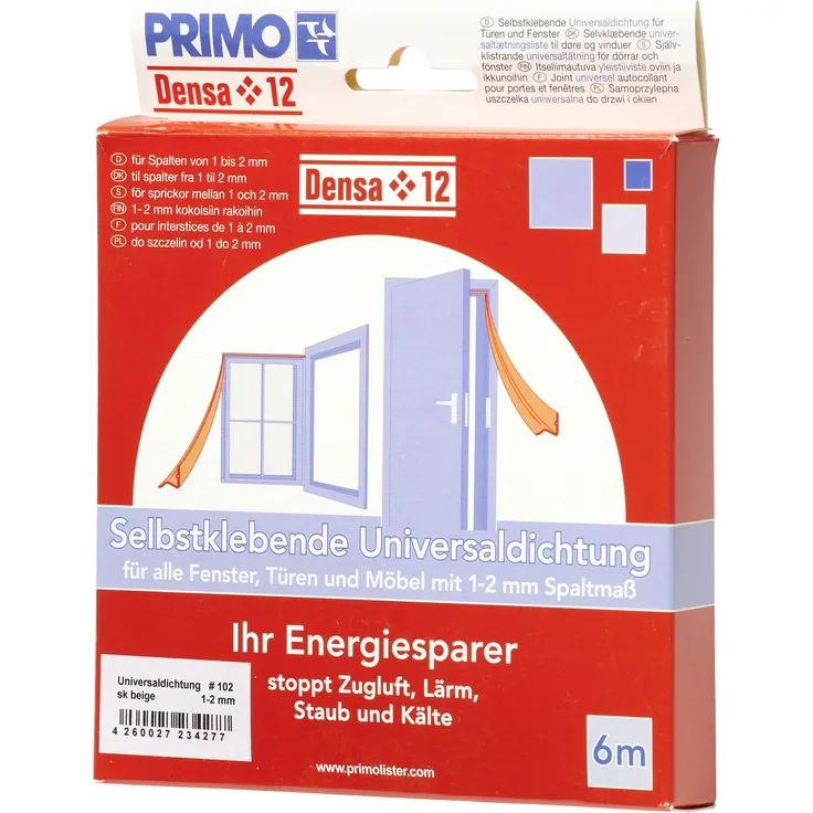 Primo Universaldichtung Densa 12, beige, für Türen + Fenster, 6 Meter