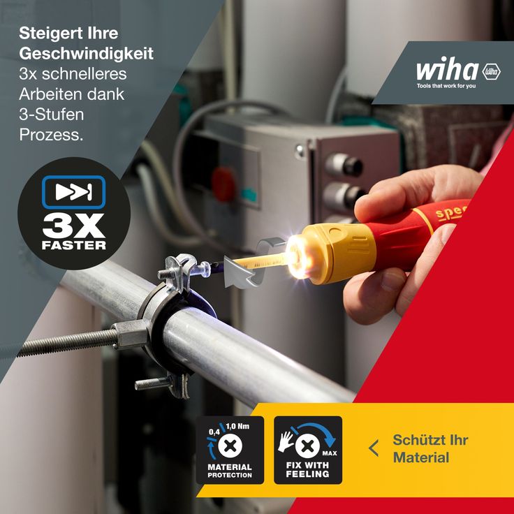 Wiha elektrischer Schraubendreher speedE® II electric (44318) 7-tlg (slimBits, Batterien, USB-Ladekabel, L-Boxx Mini)|Drehmoment 0,4nm + 1nm LED-Licht – Bild 6