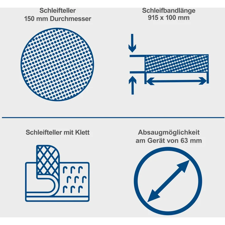 Scheppach Band-Tellerschleifer BTS900 mit Zubehör | Schleifmaschine mit 370W | 230V | 2850 min-1 | Schleifteller Ø 150mm | inkl. 3x Schleifpapier und 3x Schleifband | Bandschleifer Schleifgerät – Bild 12