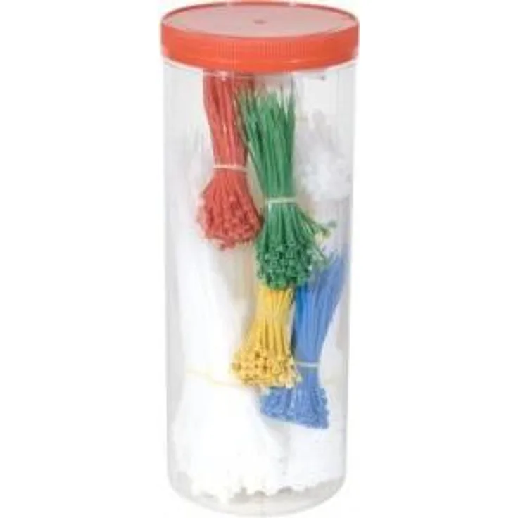 Kabelbinder Sortiment, 850 Stück farbig sortiert Sortiment von farbig gemixten Kabelbindern in einer Box (629163)