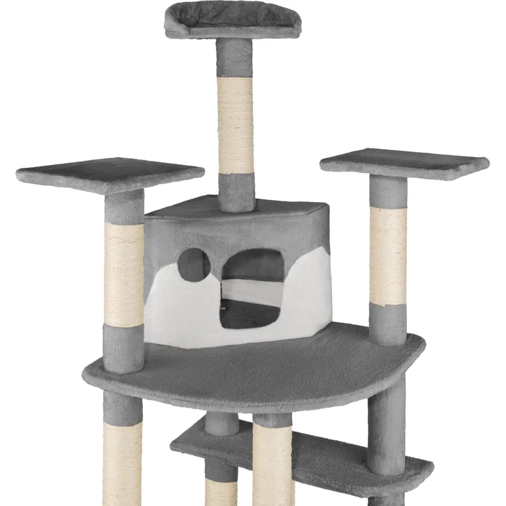 tectake Kratzbaum Fippi 201cm - grau/weiß – Bild 3