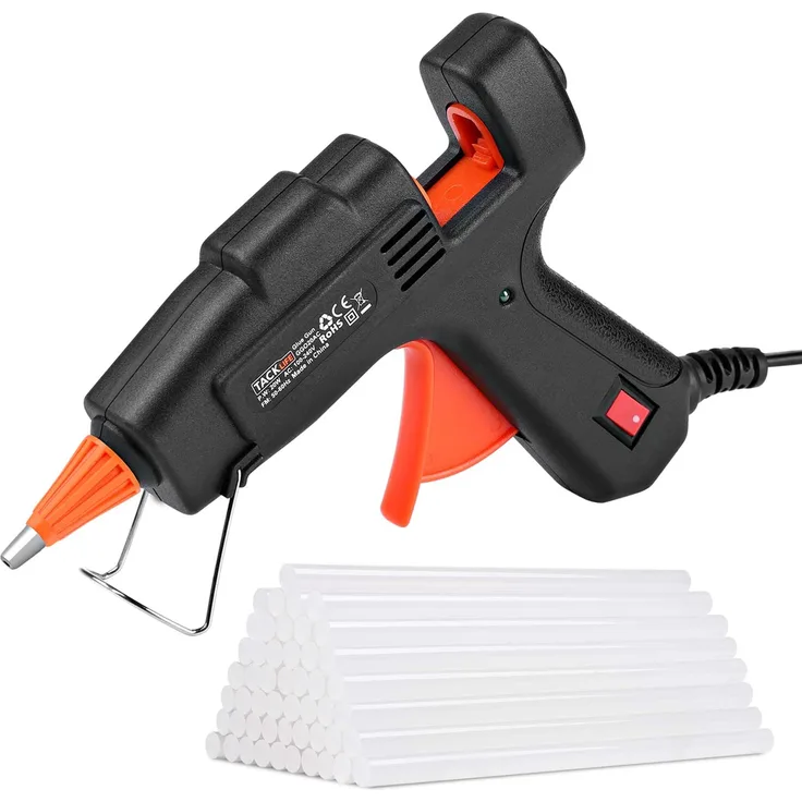 TACKLIFE GGO20AC, Mini Heißklebepistole, 20W 50 EVA Klebestifte, Flexibler Auslöser Überhitzungsschutz Hohe Temperatur, Schnelles Aufwärmen, Schnelles Basteln/Reparieren