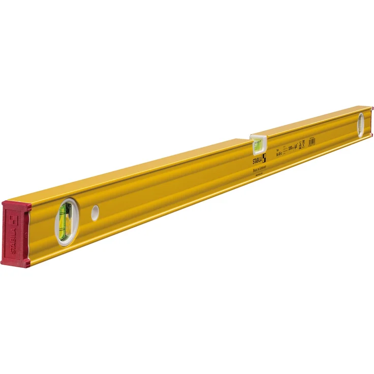 STABILA Wasserwaage Type 80 AS-2, 100 cm, verstärktes Alu-Profil, 1 Horizontal-Libelle, 2 Vertikal-Libellen, integrierte Rutsch-Stopper, Made in Germany – Bild 1