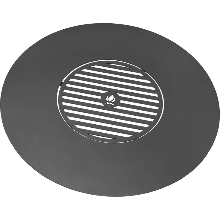Rostfreie Grillplatte für Feuerschale 102 cm mit Rost 50 cm Grillrost
