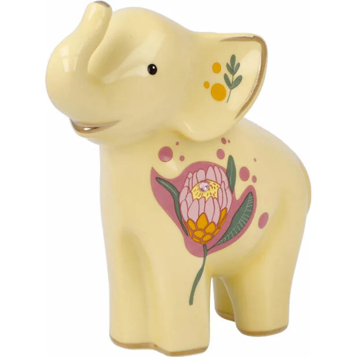 Goebel Figur Jotto, Elephant, Elefantenfigur, Elefanten Figur, Dekofigur, Porzellan, Gelb, 70001051