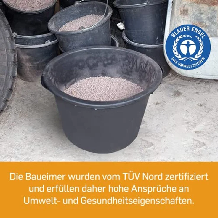 10x Mörtelkübel Mörtelkasten rund Pflanzkübel Mörtelwanne Zementwanne 65 L – Bild 6