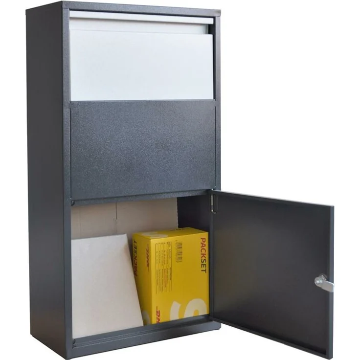 Haussmann Paketbox Briefkasten Postbox BOX 390 pulverbeschichtet Grau 44x22x82 cm – Bild 5
