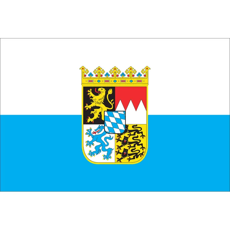 Flagge Bayern mit Streifen und Wappen 160 g/m² ca. 150 x 250 cm