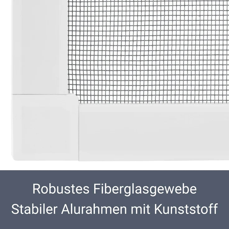Juskys Fliegengitter mit Alu-Rahmen 120 x 140 cm – Insektenschutz für Fenster zum Einhängen – Insektenschutzgitter UV-beständig in Weiß – Bild 4
