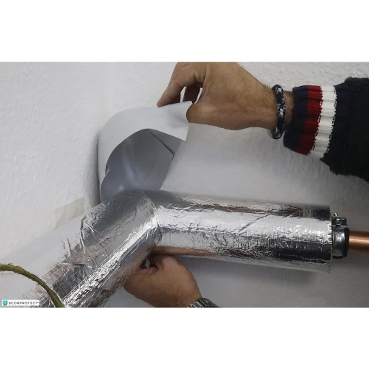 Scorprotect ® PVC Bogen 90 Grad hellgrau schwerentflammbar : für gedämmtes Rohr 18 mm x 20 mm Isolierstärke – Bild 5