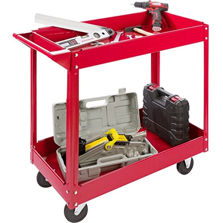 2x Werkstattwagen Werkzeugwagen Rollwagen Montagewagen Transportwagen Werkstatt - rot – Bild 5