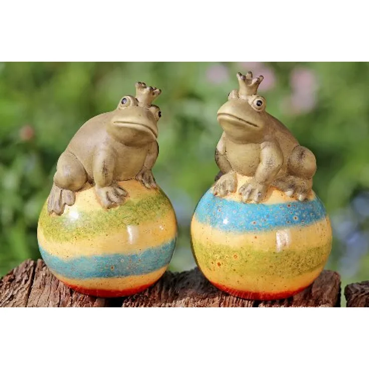 Frosch Froschkönig Kugel Garten Terrakotta Teich Deko Gartendeko Teichdeko Fros